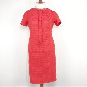 VTG 60s 70s Shift Dress Size 16 Short Sleeves Knit
